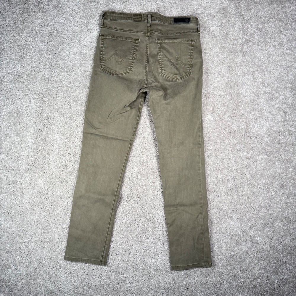 AG Adriano Goldschmied‎ Faye Mid Rise Cigarette Pants Olive Green Women's 26R - Picture 9 of 11